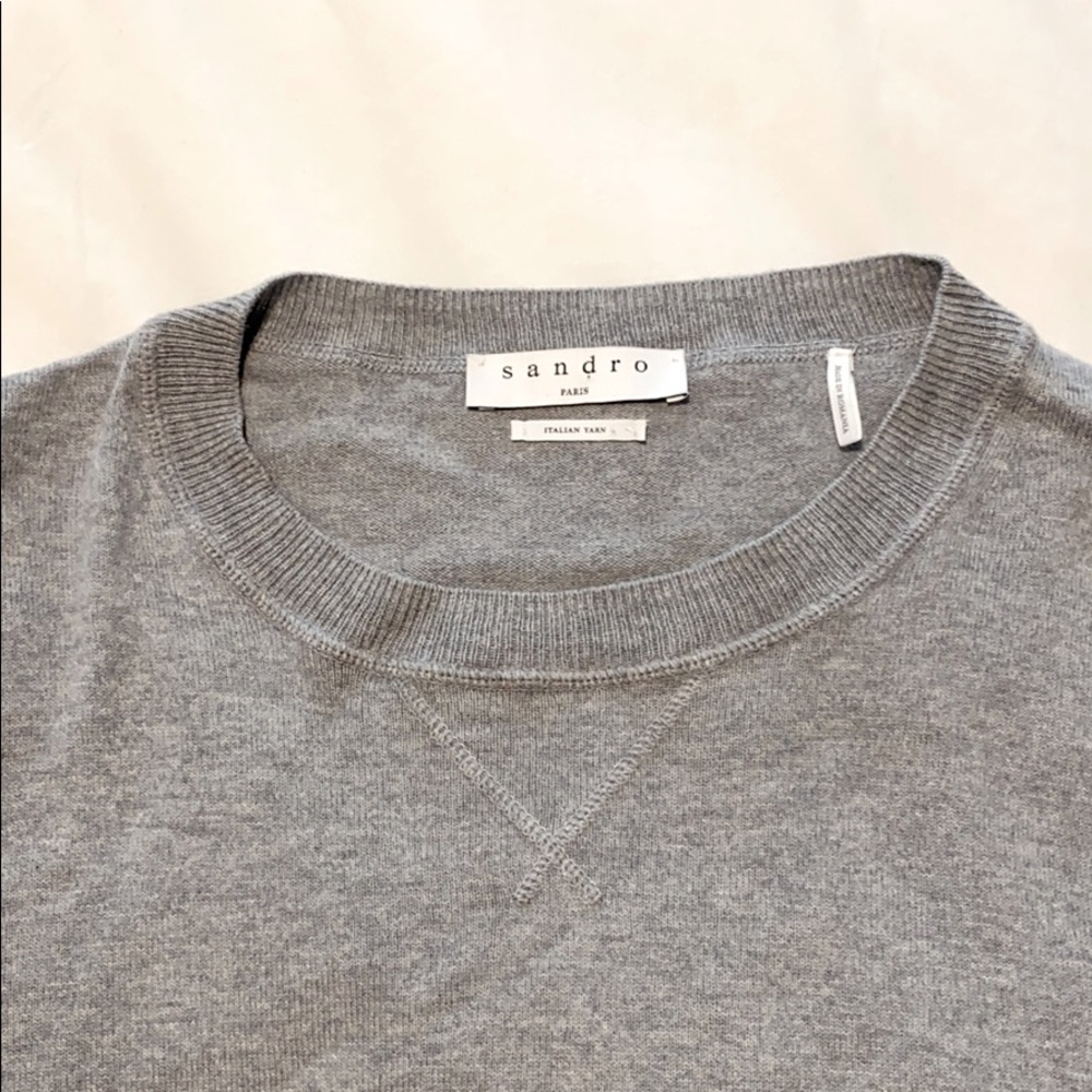 Sandro Cotton-Wool Light Gray Light Sweater